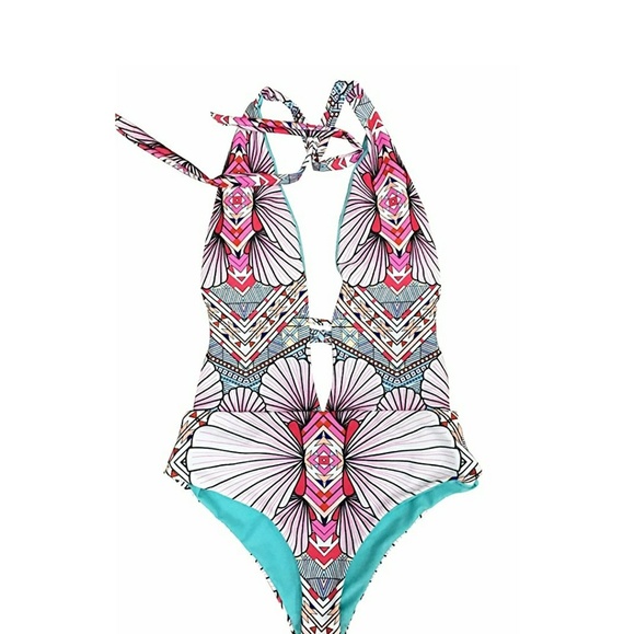 Deep V Neck One piece - Picture 4 of 7